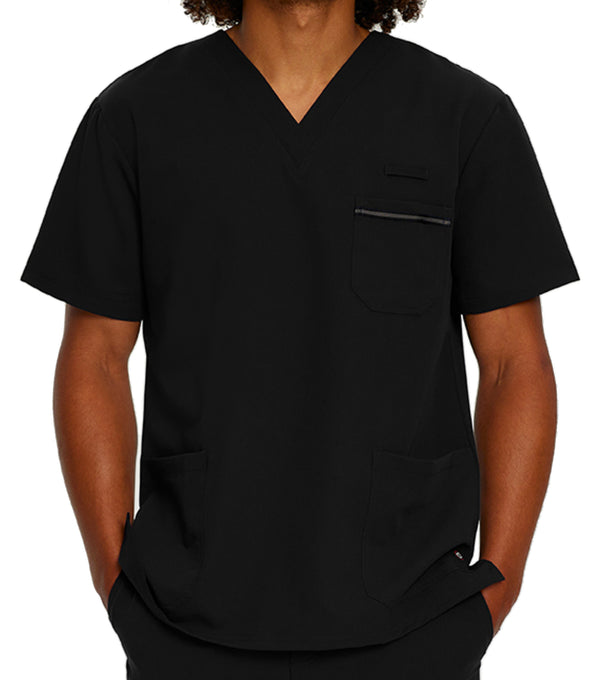 Haut d'uniforme Encolure en V à 3 poches 2207  Noir – Whitecross