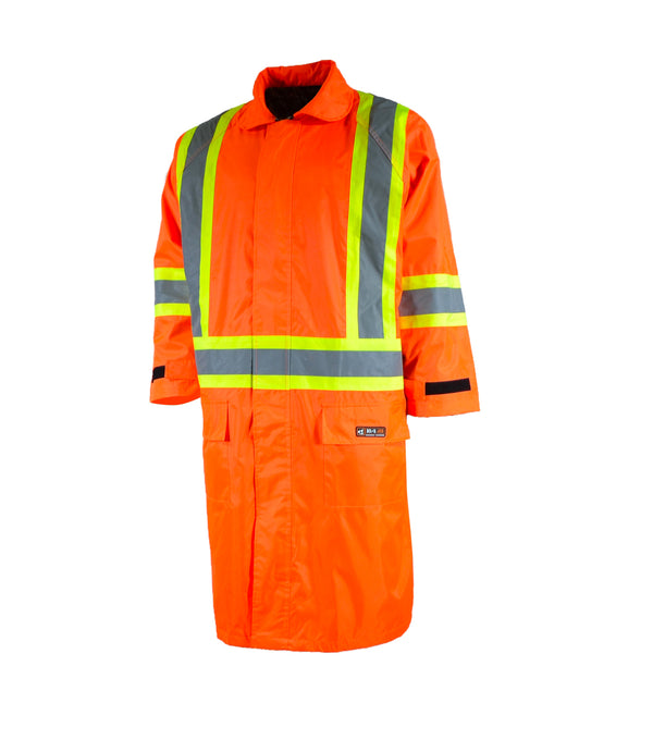 Manteau trois quart en nylon orange 87-WC-72 - Ganka