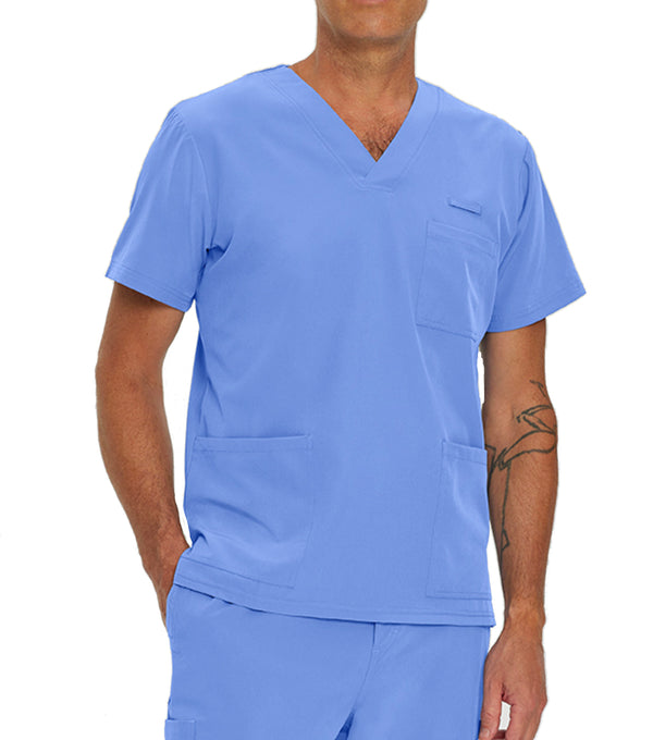 Uniform top V-neck with 3 pockets 2263 Blue sky – Whitecross