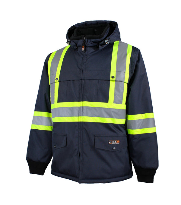 Work Coat with 4" Reflective Stripes Navy - Blazer