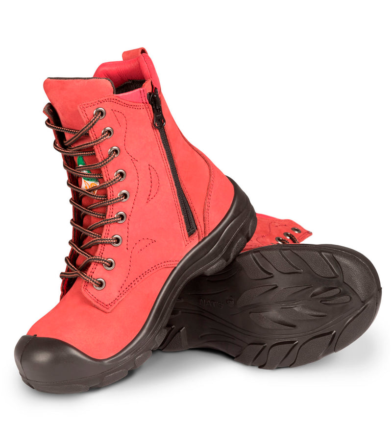 8 '' work boots S558 red, woman - Pilote & Filles