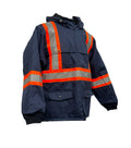 Navy Waterproof Coat with Orange Stripes - Blazer