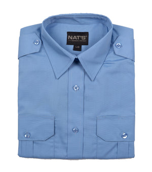 Chemise militaire à manches longues bleu pale pour femmes - Nat's