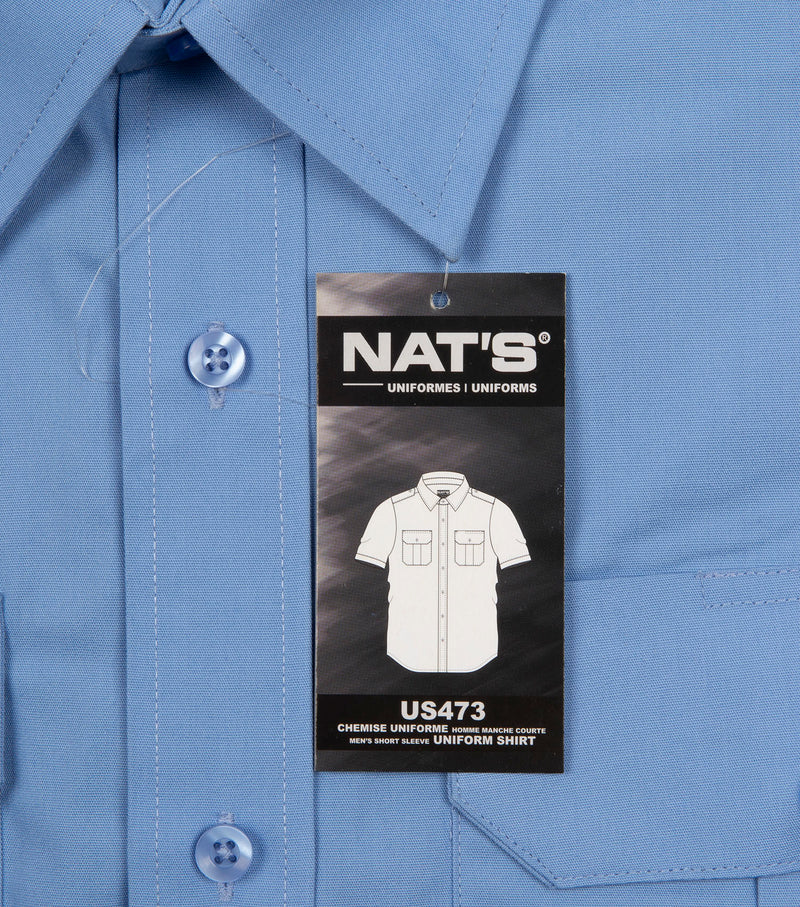 Uniforme chemise militaire bleu pale à manches courtes - Nat's